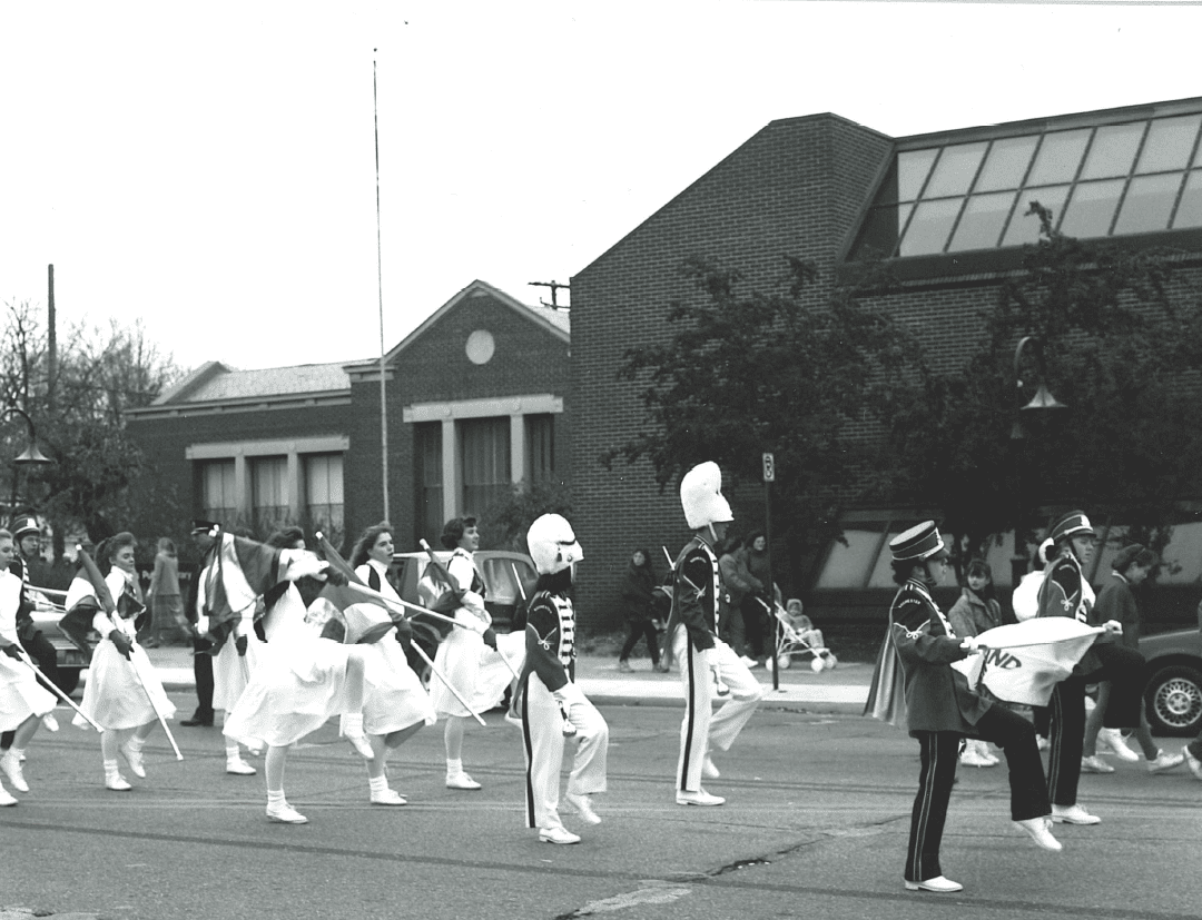 Library Parade marching to new building circa 1992